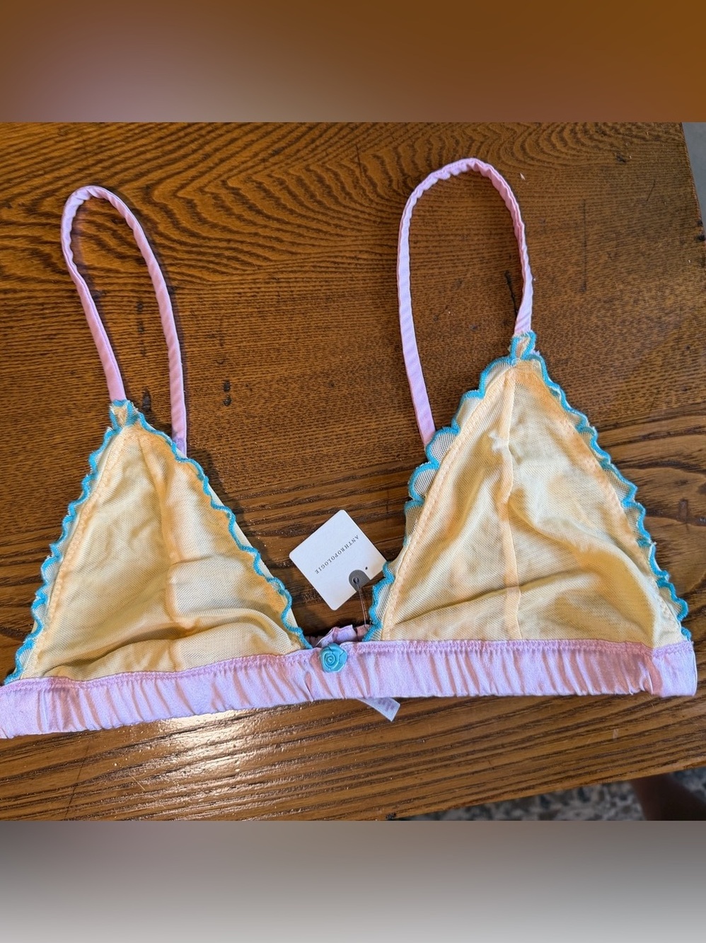 Anthropologie Lyellina Pastel Mesh Bralette Size M